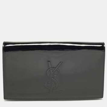 Pre Owned Saint Laurent Belle De Jour Black Patent Leather Clutch