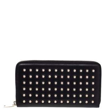 Pre Owned  Saint Laurent Black Studded Leather Wallet