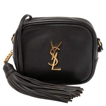 Pre Owned Saint Laurent Brown Leather Blogger Crossbody Bag