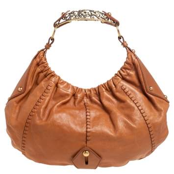 Pre Owned Yves Saint Laurent Tan Leather Vincennes Mombasa Hobo