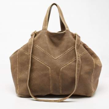 Pre Owned Yves Saint Laurent Brown Leather Shoulder Bag
