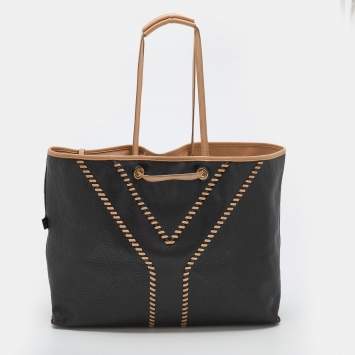 Pre Owned Yves Saint Laurent Brown/Beige Leather Neo Reversible Tote