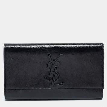 Pre Owned Yves Saint Laurent Black Patent Leather Belle De Jour Clutch