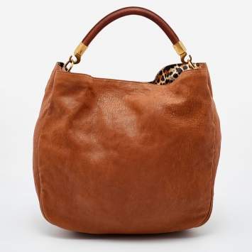 Pre Owned Yves Saint Laurent Tan Leather Roady Hobo
