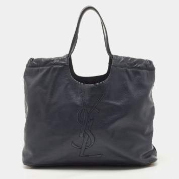 Pre Owned Yves Saint Laurent Nay Blue Leather Belle De Jour Tote