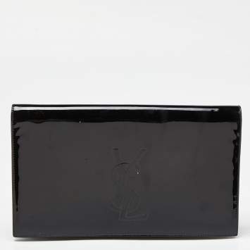 Pre Owned Yves Saint Laurent Black Patent Leather Belle De Jour Flap Clutch
