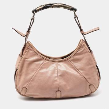 Pre Owned Yves Saint Laurent Pink Leather Mombasa Hobo