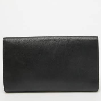 Pre Owned Yves Saint Laurent Black Leather Belle De Jour Flap Clutch