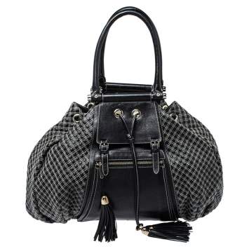 ممل�وكة مسبقًا Zac Posen Black/White Leather Beatrice Hobo