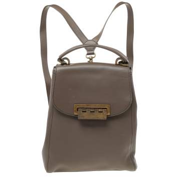 Pre Owned Zac Posen Grey Leather Eartha Backpack