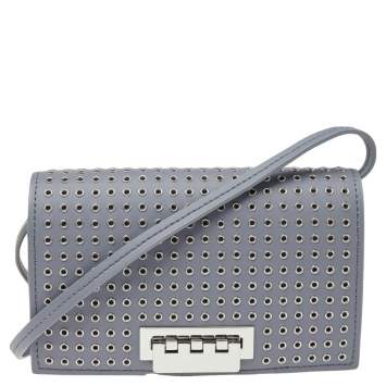 Pre Owned Zac Posen Grey Leather Flap Shoulder Bag