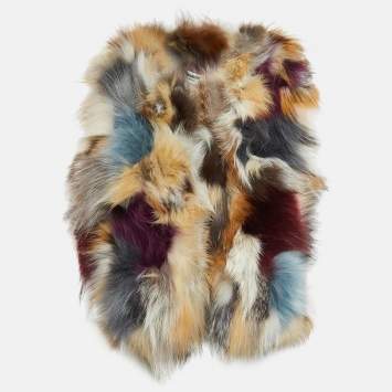 Pre Owned Zadig & Voltaire Deluxe Multicolor Dyed Fox Fur Fee Vest M