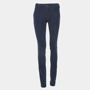 Pre Owned Zadig & Voltaire Blue Velour Corduroy Eva Skinny Jeans M Waist 30"