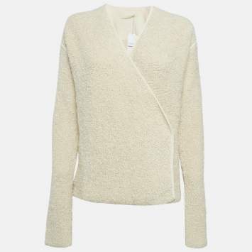 Pre Owned Zadig & Voltaire Cream Boucle Open Front Daphnee Cardigan M