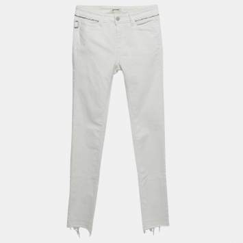 Pre Owned Zadig & Voltaire White Denim Skinny Eva Cher Jeans S Waist 25"