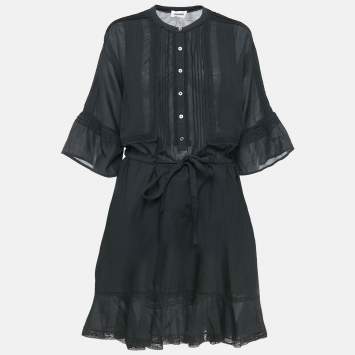 Pre Owned Zadig & Voltaire Black Cotton Blend Reason Lace Short Dress S
