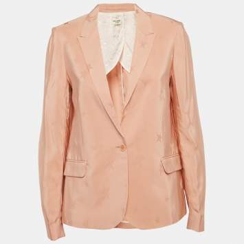 Pre Owned Zadig & Voltaire Pink Star Jacquard Single Breasted Victor Deluxe Blazer S