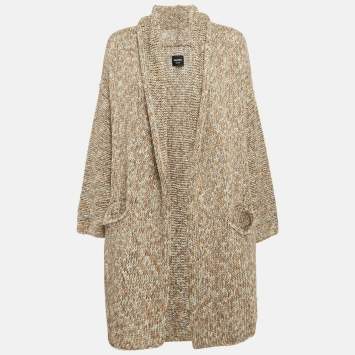 Pre Owned Zadig & Voltaire Brown Cotton Rib Knit Mia Cardigan M/L