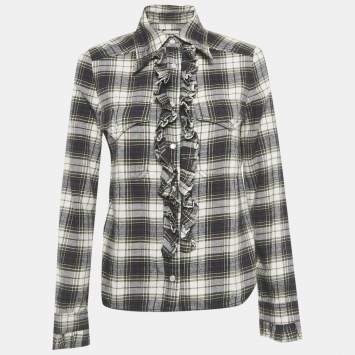 Pre Owned Zadig & Voltaire Green Checks Cotton Trissy Carreaux Shirt XS