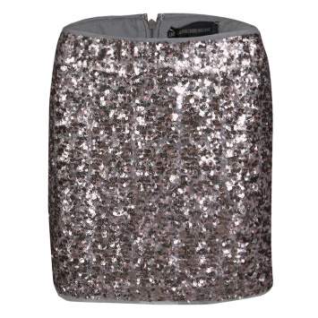 Pre Owned Zadig and Voltaire Grey and Pink Sequined Jasmi Pai Deluxe Jupe Mini Skirt S