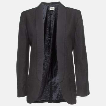 Pre Owned Zadig & Voltaire Black Shimmer Crepe Open Blazer S