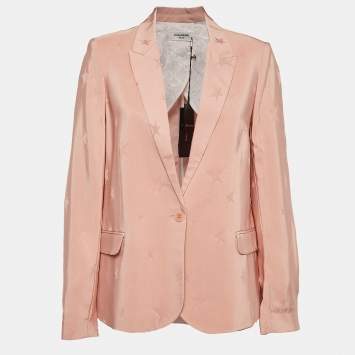 Pre Owned Zadig & Voltaire Deluxe Pink Star Jacquard Blazer M