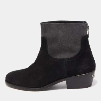 Pre Owned Zadig & Voltaire Black Suede Ankle Boots Size 36