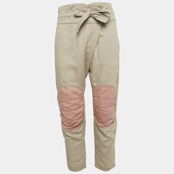 Pre Owned Zadig & Voltaire Beige Linen Blend Plumo Cropped Pants S