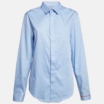 Pre Owned Zadig & Voltaire Blue Cotton Sydney Pop Eco Shirt L