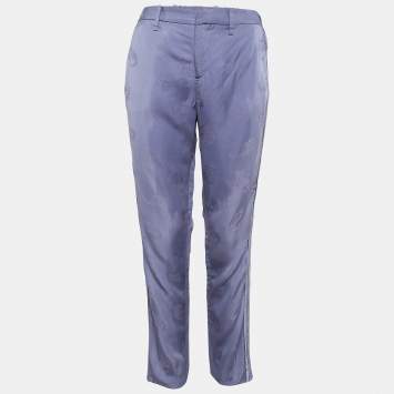 Pre Owned Zadig & Voltaire Lavender Floral Jacquard Trousers M