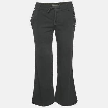 Pre Owned Zadig & Voltaire Deluxe Black Cotton Studded Pako Trousers S