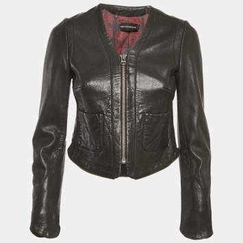 Pre Owned Zadig & Voltaire Deluxe Black Leather Vencia Jacket S