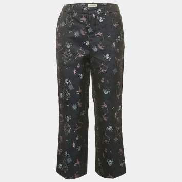 Zadig & Voltaire Navy Blue Tattoo Posh Jacquard Trousers M