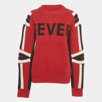 Pre Owned Zadig & Voltaire Red Fever Intarsia Wool Amber Bis Sweater M