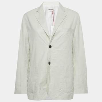 مملوكة مسبقًا Zadig & Voltaire White Leather Single Breasted Blazer S 