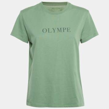 Pre Owned Zadig & Voltaire Green Printed Cotton Zoe Citation T-Shirt S 