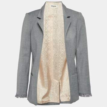 Pre Owned جاكيت بليزر فولي فرنج مفتوح من زاديج آند فولتيير رمادي جاكار مقاس صغير