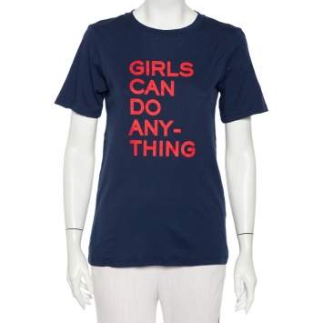 Pre Owned Zadig and Voltaire Navy Blue Cotton Knit Short Sleeve Bella T-Shirt XS