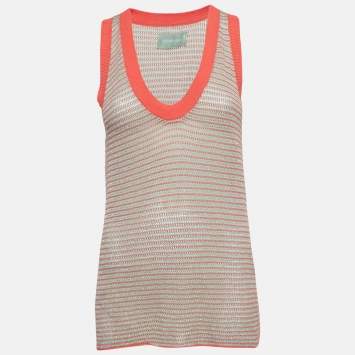 Pre Owned Zadig & Voltaire Multicolor Lurex Knit Tank Top S