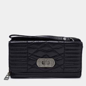 Pre Owned Zadig and Voltaire Black Quilted Leather Continental Wallet