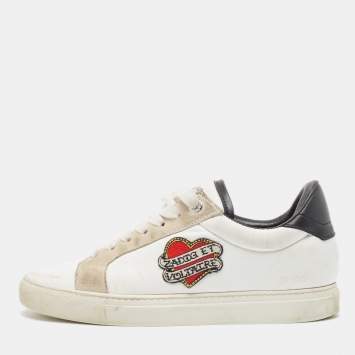 Pre Owned Zadig & Voltaire White Low Top Sneakers Size 38