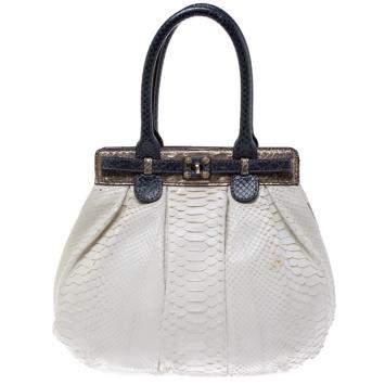 Pre Owned Zagliani Multicolor Python Small Puffy Bag