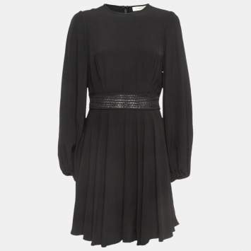 Pre Owned Zimmermann Black Crepe Mini Dress M