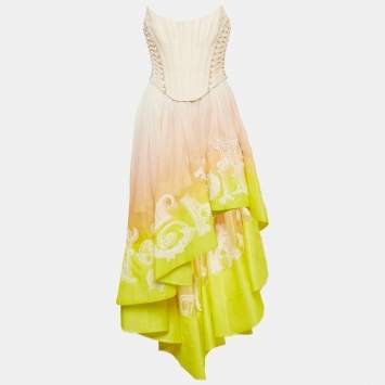 Pre Owned Zimmermann Multicolor Ombre Linen Blend Wonderland Dress S