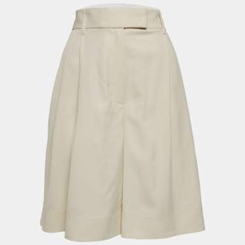 Pre Owned Zimmermann Beige Wool Blend Pleated Short L