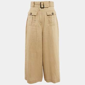 Zimmermann Beige Linen Wide Leg Trousers M