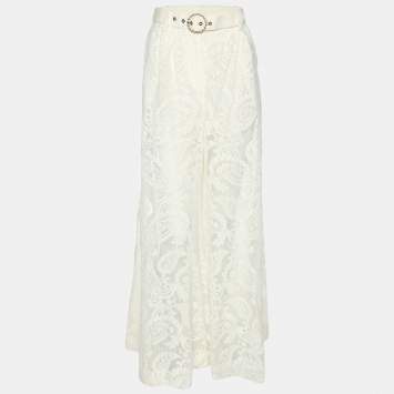 Zimmermann White Lace Wonderland Wide Leg Pants XS