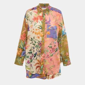 Pre Owned Zimmermann Multicolor Printed Cotton Tropicana Set M