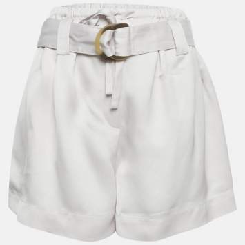Pre Owned Zimmermann Lavender Satin Dawning Shorts M 
