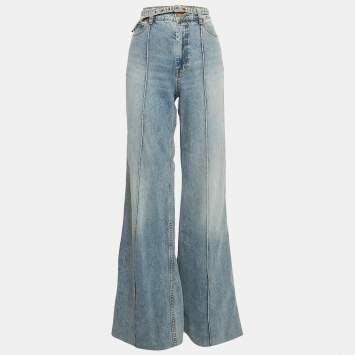 مملوكة مسبقًا Zimmermann Blue Cotton Wide Leg Jean M